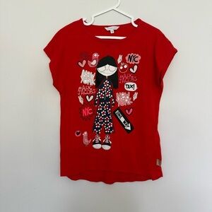 Marc Jacobs Red Short Sleeve Tee with‎ Cartoon Design